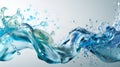 Mesmerizing Image of Dynamic Intertwining Streams of Blue Liquid