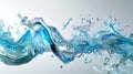 Mesmerizing Image of Dynamic Intertwining Streams of Blue Liquid