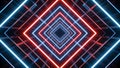 Neon Infinitum: Cosmic Diamond Light Tunnel Royalty Free Stock Photo