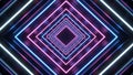 Neon Diamond Infinity Tunnel: Futuristic Abstract Design Royalty Free Stock Photo