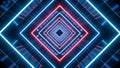 Neon Diamond Tunnel: Futuristic Glow Effect Royalty Free Stock Photo