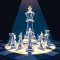 Elegant Chess Set Under Spotlight Illustration Royalty Free Stock Photo