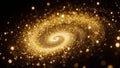 Golden Spiral of Sparkling Particles Royalty Free Stock Photo