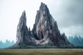 mesmerizing image jagged rock on empty field generative ai
