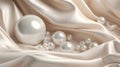 A mesmerizing image of a pearl background with silk and foil Royalty Free Stock Photo