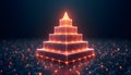 A mesmerizing image of a pyramid constructed from radiant data blocks, each one pulsating with Royalty Free Stock Photo
