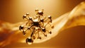 Golden Molecular Structure in Motion Royalty Free Stock Photo