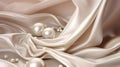 A mesmerizing image of a silk and foil luxury pearl background Royalty Free Stock Photo