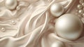 A mesmerizing image of a silk and foil luxury pearl background Royalty Free Stock Photo