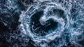 A mesmerizing image of swirling spirallike waves showcasing the hypnotic power of the ocean and the everchanging Royalty Free Stock Photo