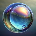 A mesmerizing image of a translucent bubble
