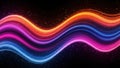 Vibrant wavy neon lights Royalty Free Stock Photo