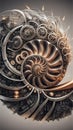 The nautilus shell is a marvel of design, painstakingly crafted from a complex array of gears Royalty Free Stock Photo