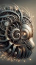 The nautilus shell is a marvel of design, painstakingly crafted from a complex array of gears Royalty Free Stock Photo
