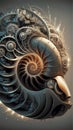 The nautilus shell is a marvel of design, painstakingly crafted from a complex array of gears Royalty Free Stock Photo