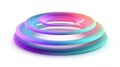Vibrant swirling abstract object with gradient colors isolated on transparent background Royalty Free Stock Photo
