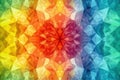 A mesmerizing kaleidoscope background featuring symmetrical patterns in bright colors.