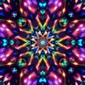 Mesmerizing Kaleidoscope Effect - Symmetrical Patterns with Glowing Rainbow Gradients