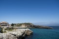 Mesmerizing landscape of the seascape under a blue sky  captured in Llanes, Spain Royalty Free Stock Photo