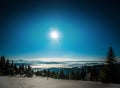 Mesmerizing landscape of snowy ski slope