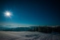 Mesmerizing landscape of snowy ski slope Royalty Free Stock Photo