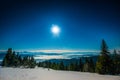 Mesmerizing landscape of snowy ski slope Royalty Free Stock Photo