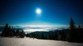 Mesmerizing landscape of snowy ski slope Royalty Free Stock Photo