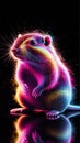 A mesmerizing laser exploded design hologram in 3D captures a vibrant, artistic depiction of a gopher