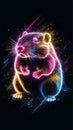 A mesmerizing laser exploded design hologram in 3D captures a vibrant, artistic depiction of a gopher