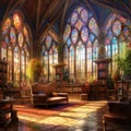 Mesmerizing Library Interior Bathed in Natural Light