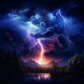 Mesmerizing Lightning Storm at Night