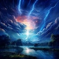 Mesmerizing Lightning Storm at Night