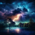 Mesmerizing Lightning Storm at Night