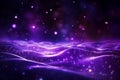 Mesmerizing lights abstract digital background showcasing a purple particle wave