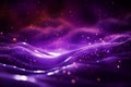 Mesmerizing lights abstract digital background showcasing a purple particle wave