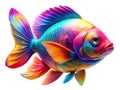 A mesmerizing long exposure image showcasing an abstract dynamic blob fish form swirling with vibrant colors and