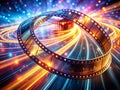 Mesmerizing Long Exposure Light Trails An Abstract Film Strip Background for Creative Design Inspiration Royalty Free Stock Photo