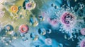A mesmerizing macro image depicting intricate microscopic structures. Generative AI