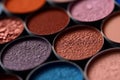 Mesmerizing macro of professional eyeshadow palette collection, generative AI Royalty Free Stock Photo