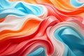 Vibrant Swirling Acrylic Paints: Abstract Macro Textures