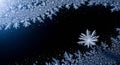 Sparkling frost frame on a dark winter night backdrop Royalty Free Stock Photo