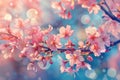 A Mesmerizing Macro View of Japanese Cherry Blossoms, Overflowing with Colors, Depth, and the Allure of Spring