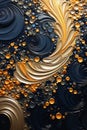 Mesmerizing Metallic Symphony: A Closeup Exploration of Fluid Dy Royalty Free Stock Photo