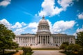 Mesmerizing Missouri State Capitol building with the courtyard under the blue sky in Jefferson City Royalty Free Stock Photo