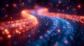 A mesmerizing mix of red and blue lights resembling a nebula in the vast galaxy Royalty Free Stock Photo