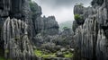 Captivating Karst: Majestic Rock Formations In Maranao Art Style