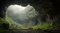Dreamy Cave In Hindu Yorkshire Dales: Photorealistic Matte Painting