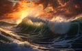 Mesmerizing Ocean Sunsets: A Spectacular Display of Quantum Wave