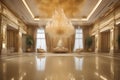 a mesmerizing and opulent golden lobby where elegance and luxury intertwine Royalty Free Stock Photo