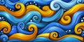 Dancing Waves of Blue and Yellow